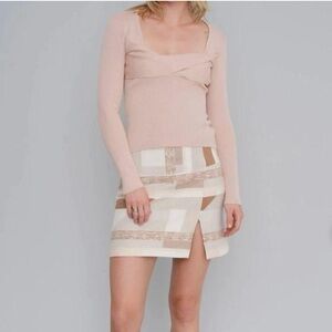NEW LE SUPERBE twisted sister top in nude Sz M